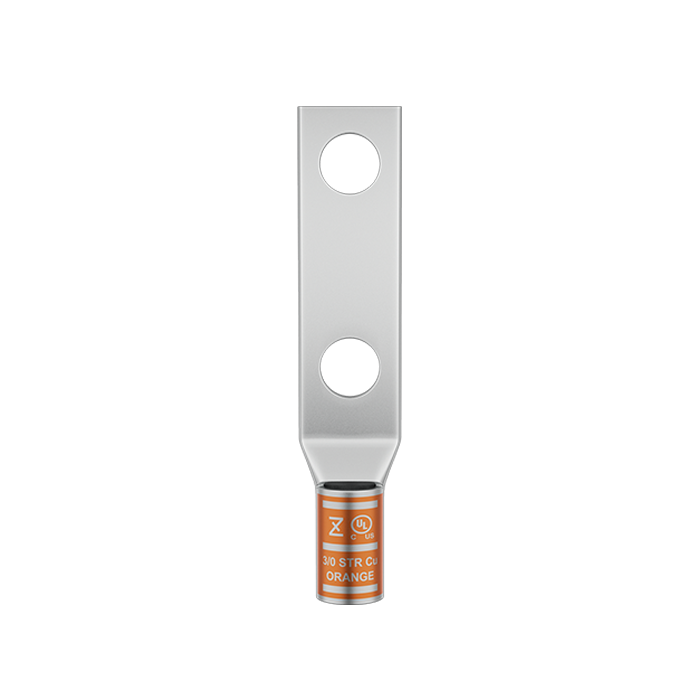 31 ST__ (2) Copper Tube Crimping Lugs Two Hole Short Barrel - Image 1